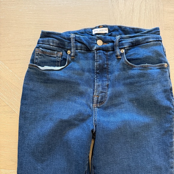 Good American Dark Blue Flare Jeans Sz 8 - Picture 3 of 7